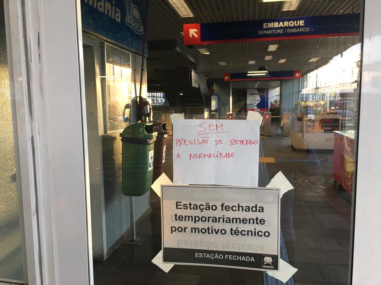 Estação fechada Trensurb