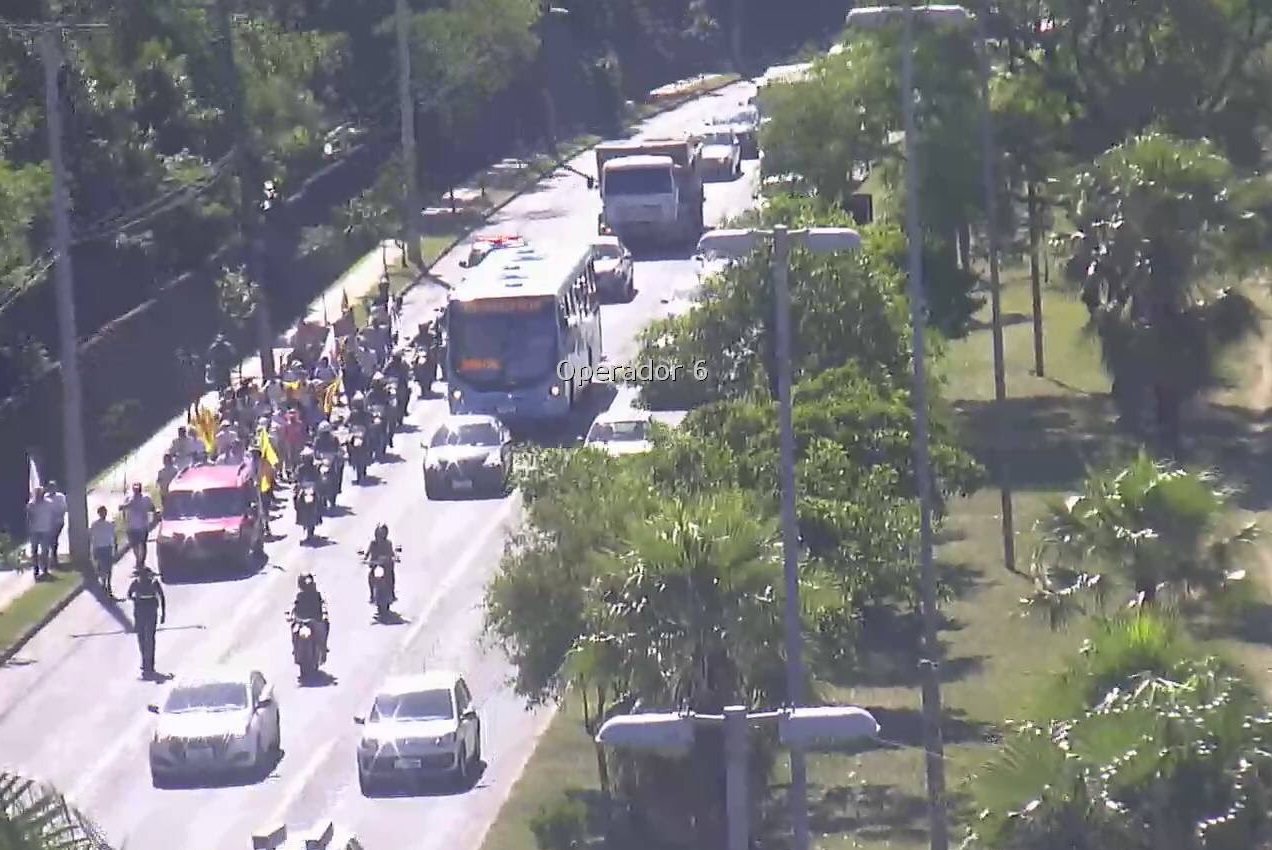 Manifestação de professores na cidade