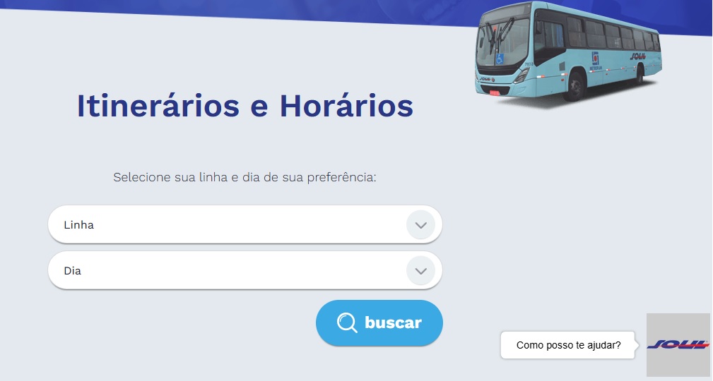 itinerários e horários municipais