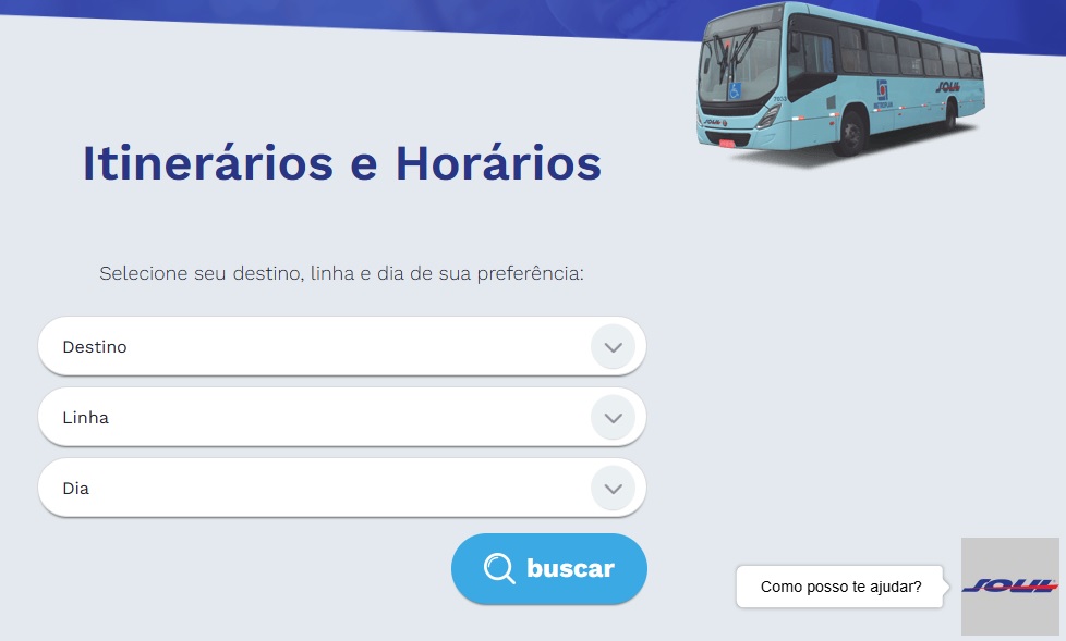 itinerários e horários