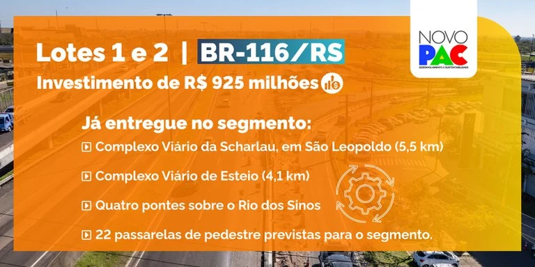 obras dos lotes 1 e 2 da BR-116